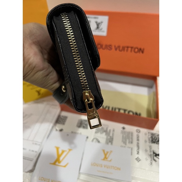 DOMPET TUTUP DAMIER EMBOS FULL PLAT LV BAHAN TEBAL FREE BOX+PAPERBAG