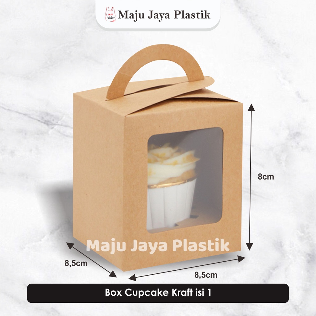 Box Kue Mini Kraft Polkadot Gold Isi 1 Cupcake Muffin Pudding Kotak Snack Packaging Kue Unik Lucu