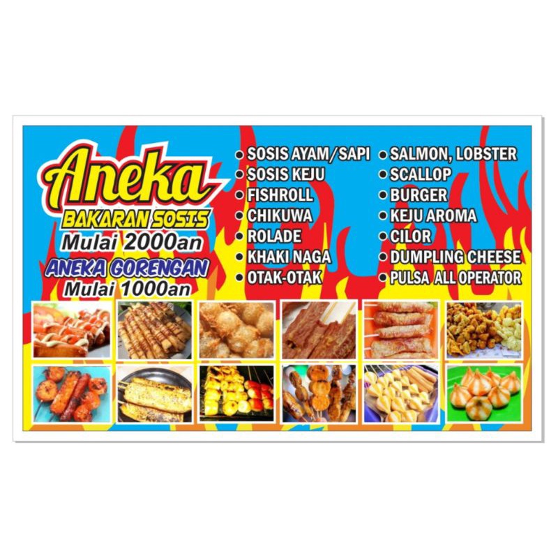 Spanduk Aneka Bakaran Sosis/Spanduk Warung Jajanan