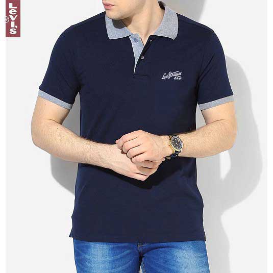 BAJU CASUAL FORMAL  - Polo Shirt Pria Levis Navy / Kaos Polo Kerah Wangki Shirt