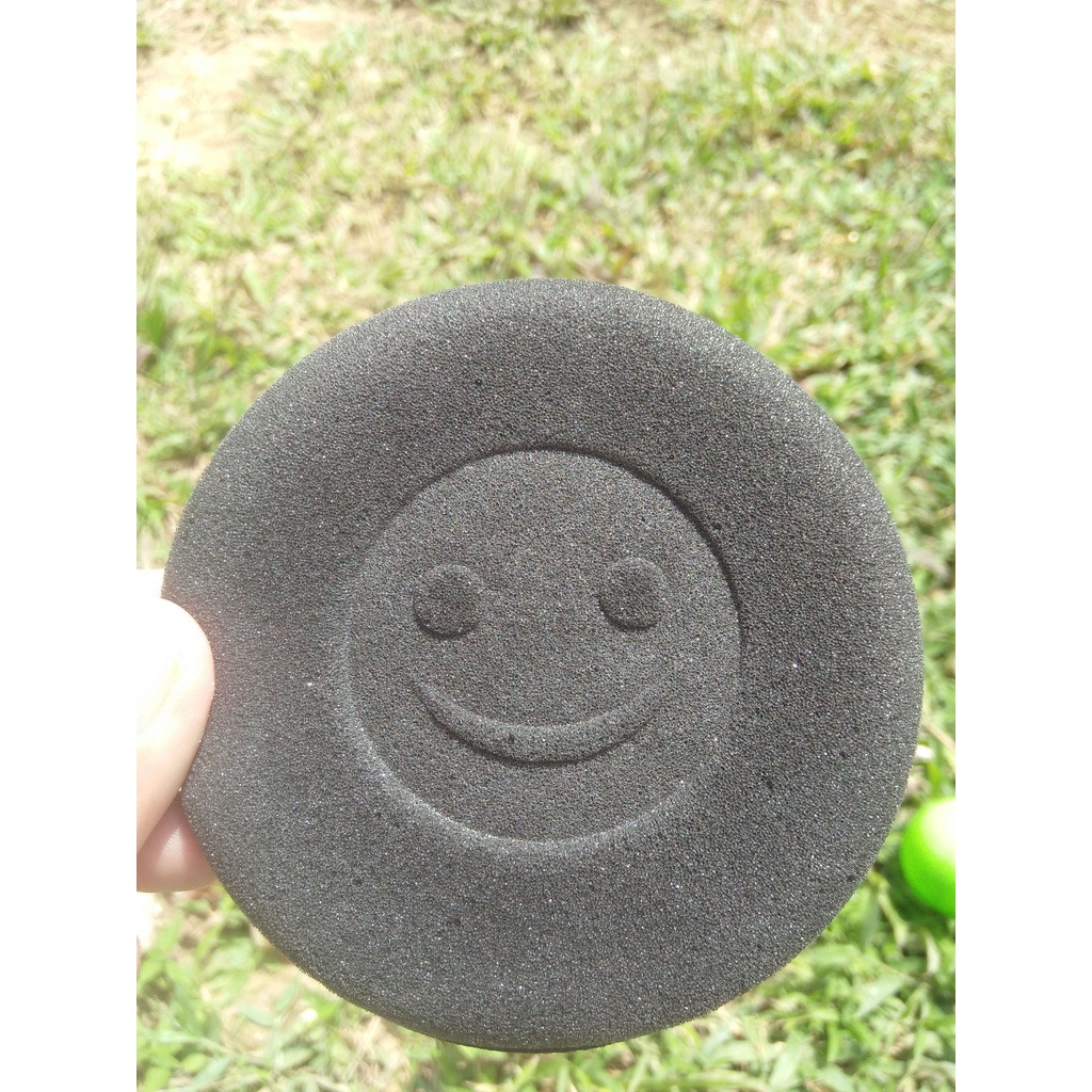 Spon pad poles  pad aplikator warna hitam Busa aplikator pad karakter smile