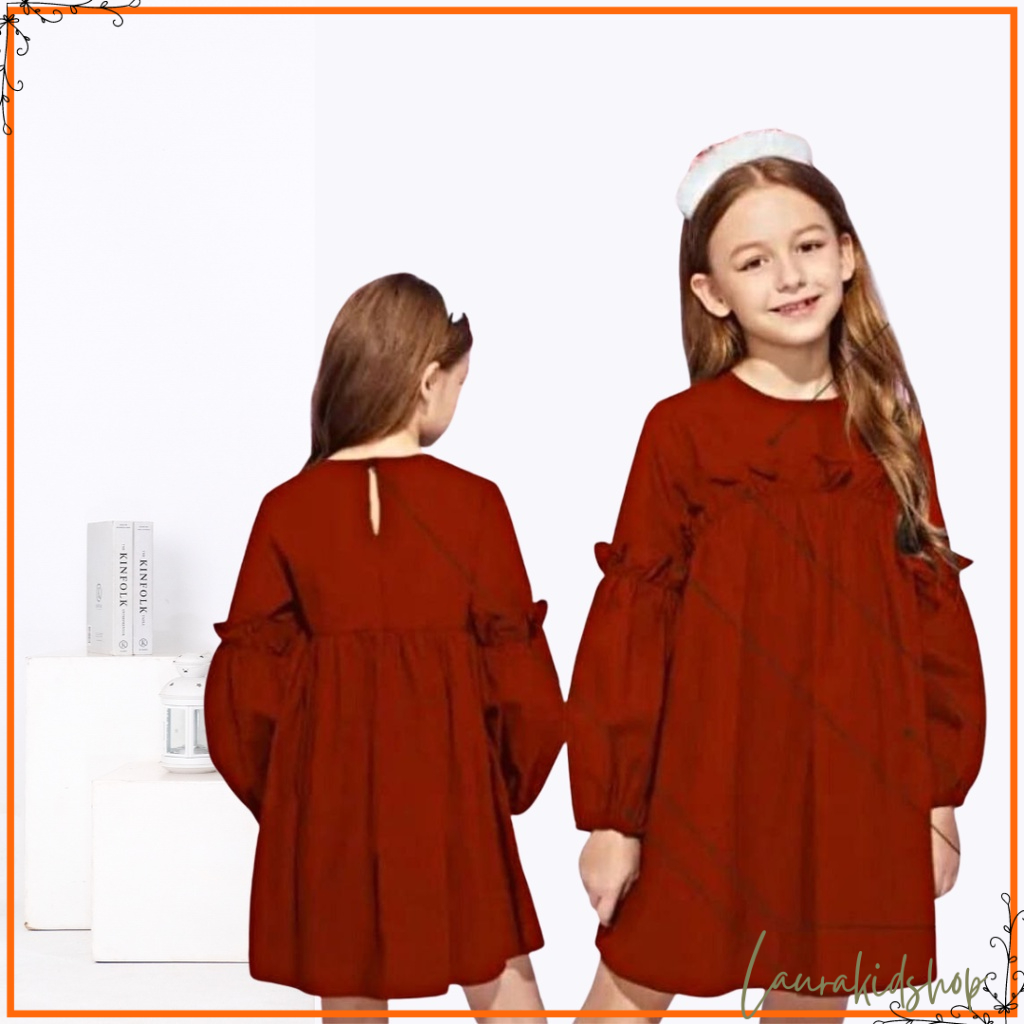 Dress Anak / Tunik Anak Perempuan / Midi Dress Anak PINKAN 6-10 Tahun