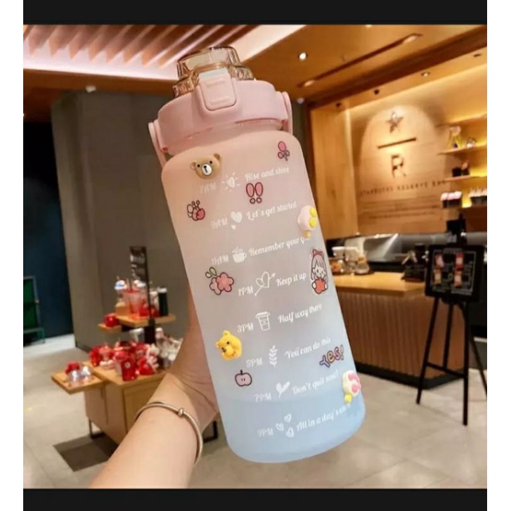 Botol Minum Gradasi 2 Liter/ Botol Minum Viral 2 Liter