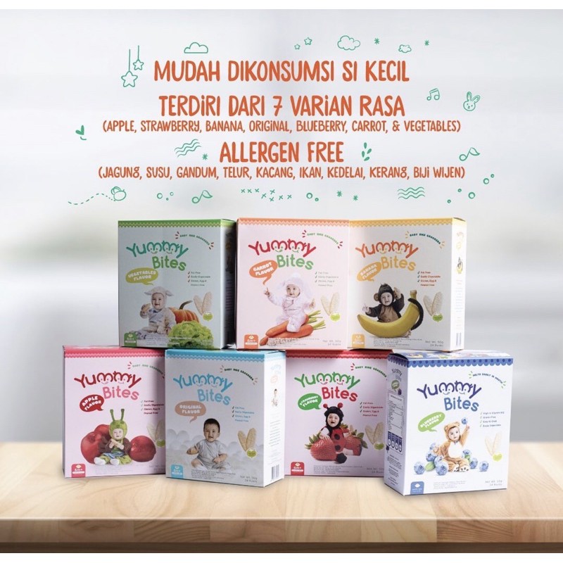 YUMMY BITES 50 GR - Yummy bites Crackers Snack makanan bayi