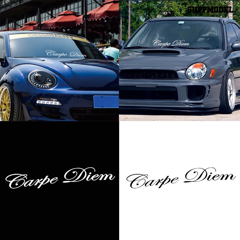 Carpe Diem Sticker Decal Dekorasi Kaca Depan Mobil Motif Tulisan Carpe