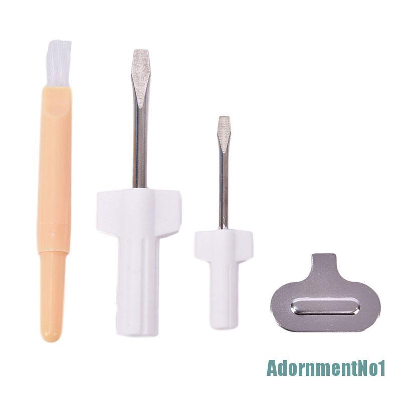 (AdornmentNo1) 4pcs / set Obeng + Sikat Pembersih Untuk Reparasi Mesin Jahit