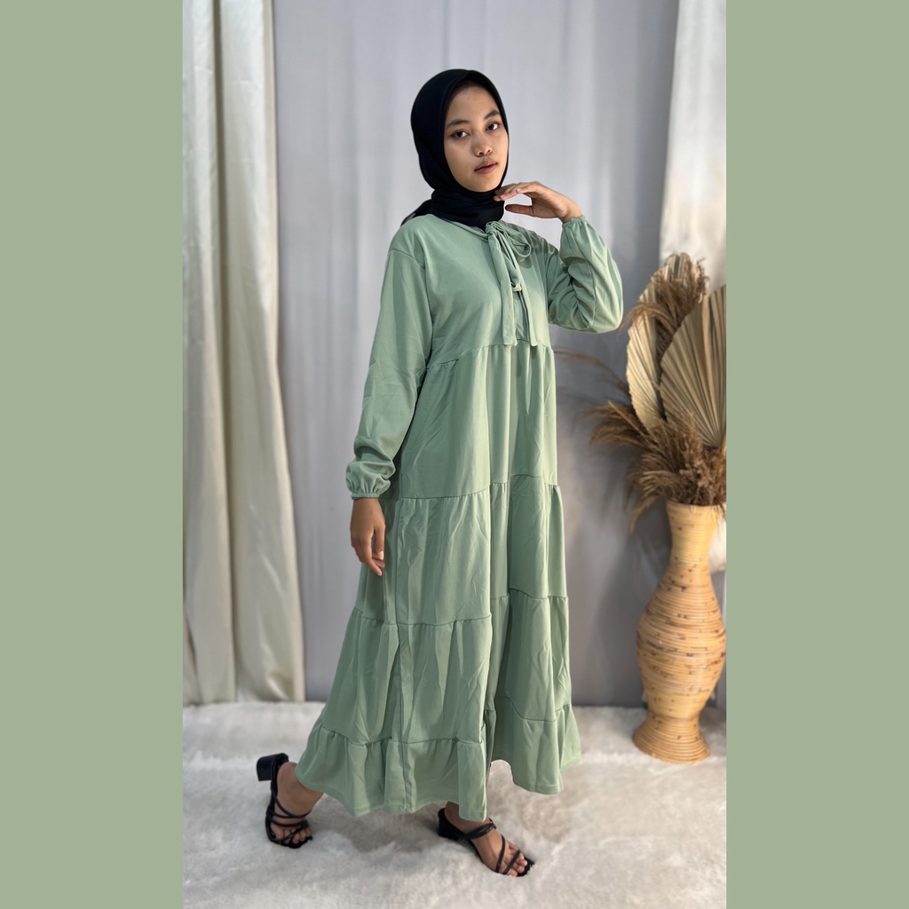 SOJIN MIDI DRESS / RACHEL LONG TUNIK / MIDI DRESS RAMPEL POLOS / LONG TUNIK WANITA TERBARU