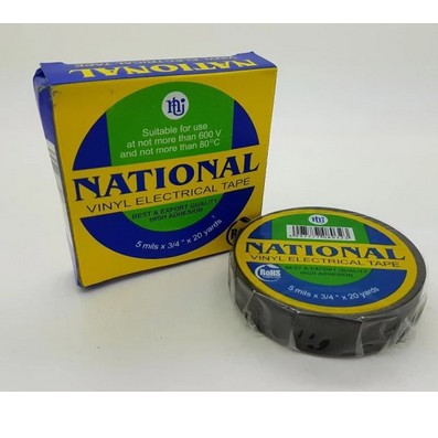 ISOLASI LISTRIK hitam NATIONAL NASIONAL Pvc Kabel Tape Hitam ORIGINAL