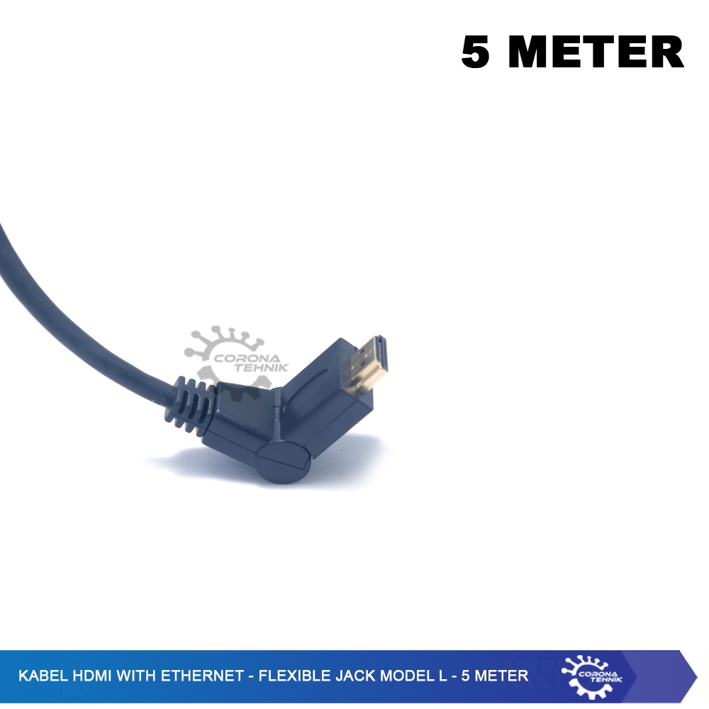 Flexible Jack Model L 180 Degree - 5 Meter - Kabel HDMI With Ethernet