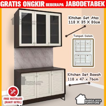 Kitchen Set 3 Pintu atas dan bawah lemari meja dapur minimalis sayur