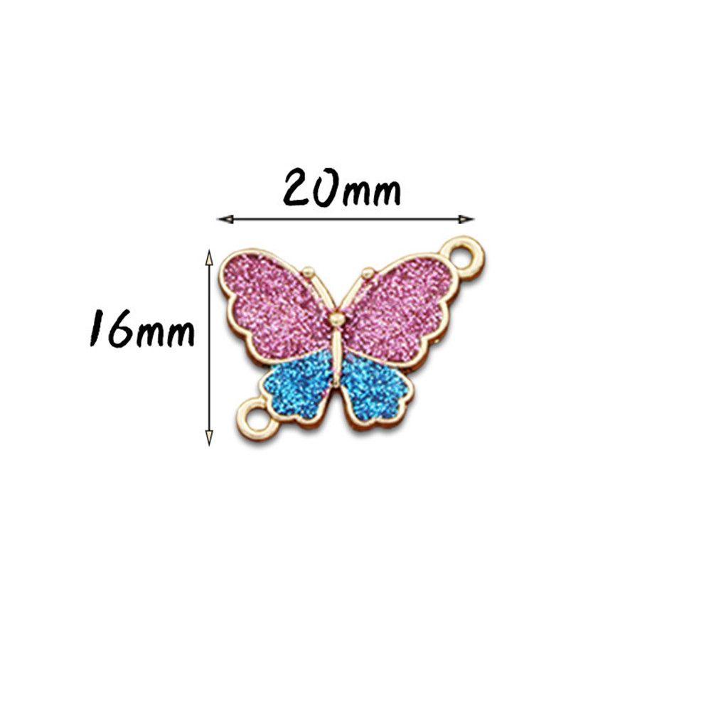 Lily 10Pcs Butterfly Shaped Charms Enamel Kalung Warna Membuat Perhiasan