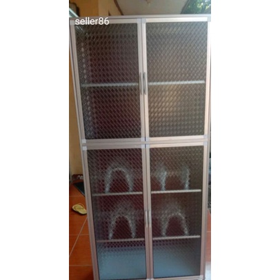 ( BANDUNG )lemari rak piring fullbox 2 pintu ( samping plat tebal