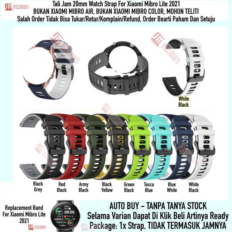 Dual Tone Watch Strap Xiaomi Mibro Lite 2021 - Tali Jam Tangan 20mm Rubber Silikon