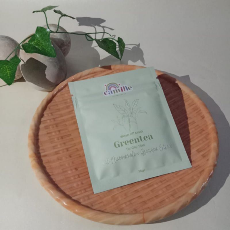 [LANGSUNG KIRIM] BISA PILIH BONUS☑️ CAMILLE BEAUTY BPOM 25gr camille beaute masker wajah-Greentea
