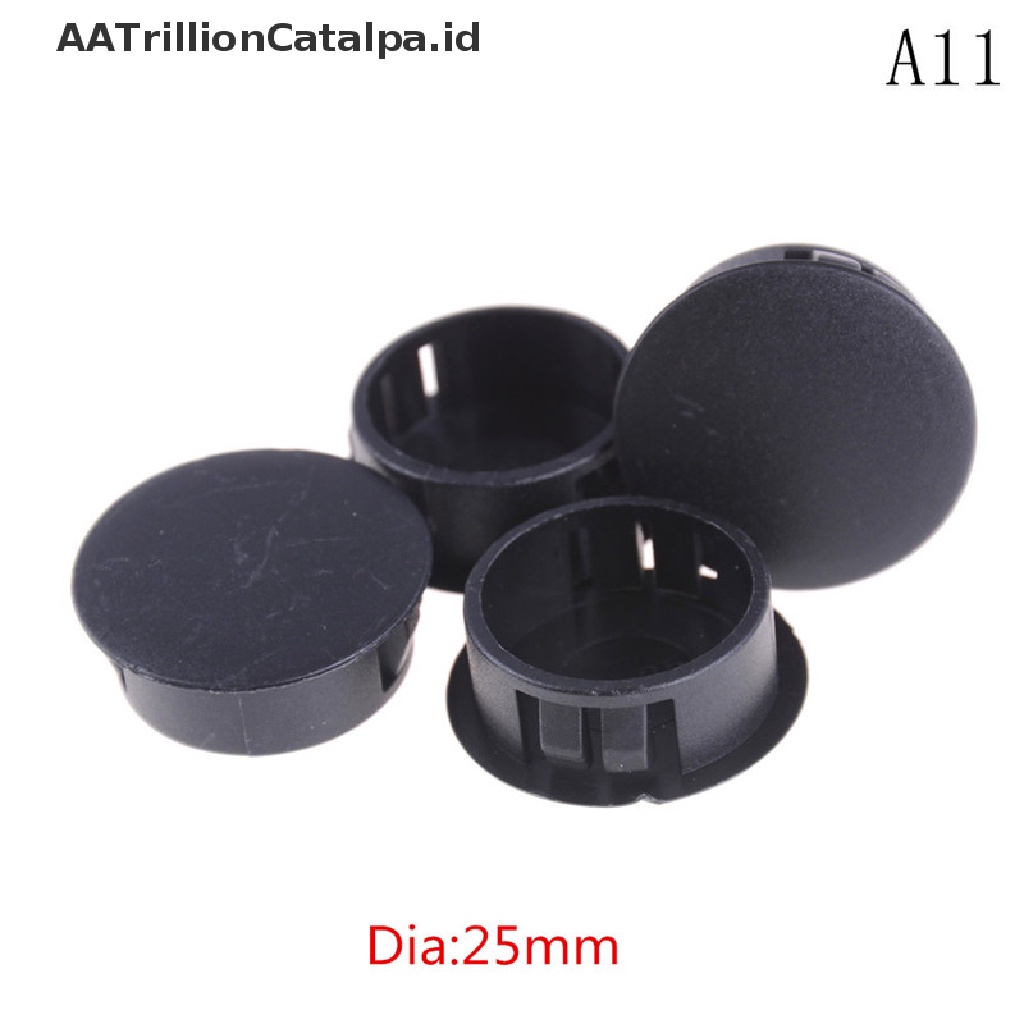 (Aatrillioncatalpa) 4pcs / Lot Tutup Ujung Pipa Bentuk Bulat Bahan Plastik Warna Hitam