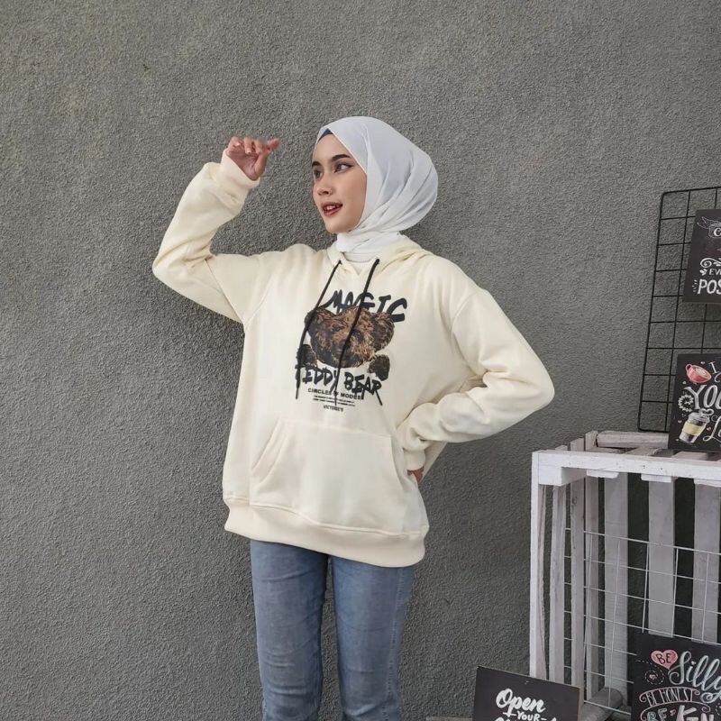 JAKET SWEATER HOODIE WANITA / Magic Teddy Bear Hoodie - Hoodie Teddy Unisex