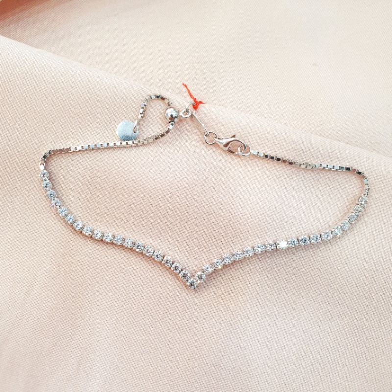 [NEW] Gelang serut aurel emas putih asli kadar 375 8K