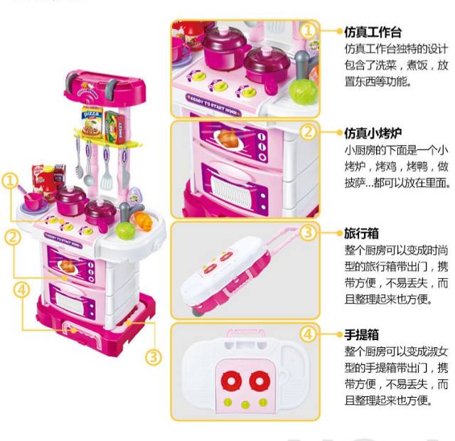 [Jualsemua18](W097)LITTLE CHEF MAINAN KITCHEN SET KOPER TROLLEY TARIK