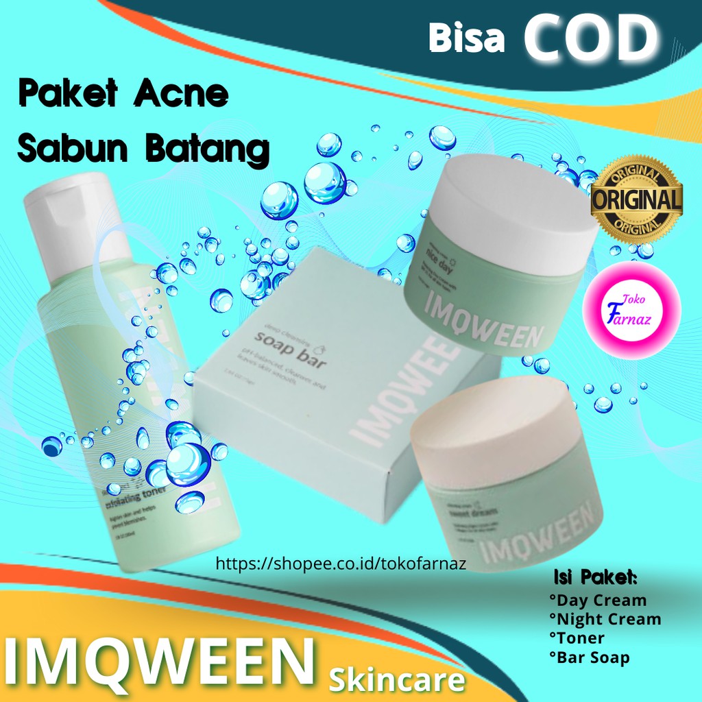 Perawatan Wajah Berjerawat Im Qween Skincare Cream Queen Acne Wajah Flek Sabun Batangan Original