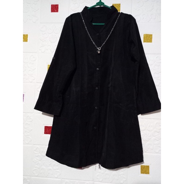 TUNIK HITAM WANITA/KEMEJA TUNIK KANCING/KEMEJA HITAM POLOS WANITA
