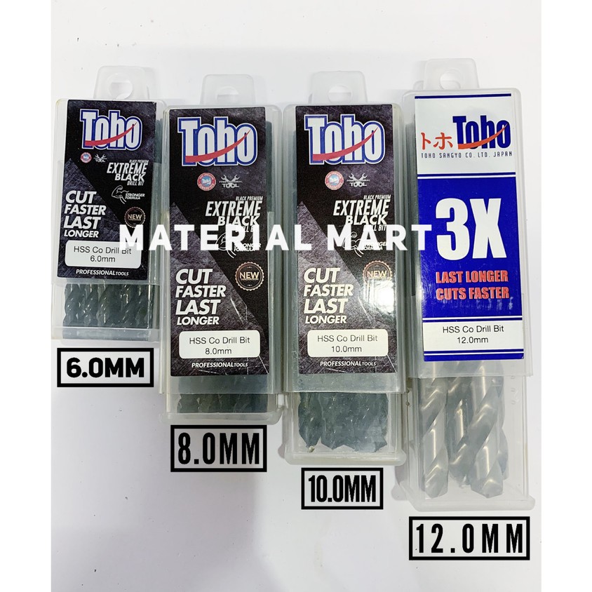 Mata Bor Besi 6mm | Bor Besi Toho 8mm | Isi Bor besi 10mm | 12mm ASLI | Material Mart