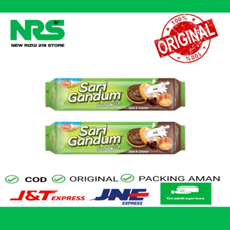 

Roma Sari Gandum Coklat 115g / Sari Gandum Sandwich Cokelat