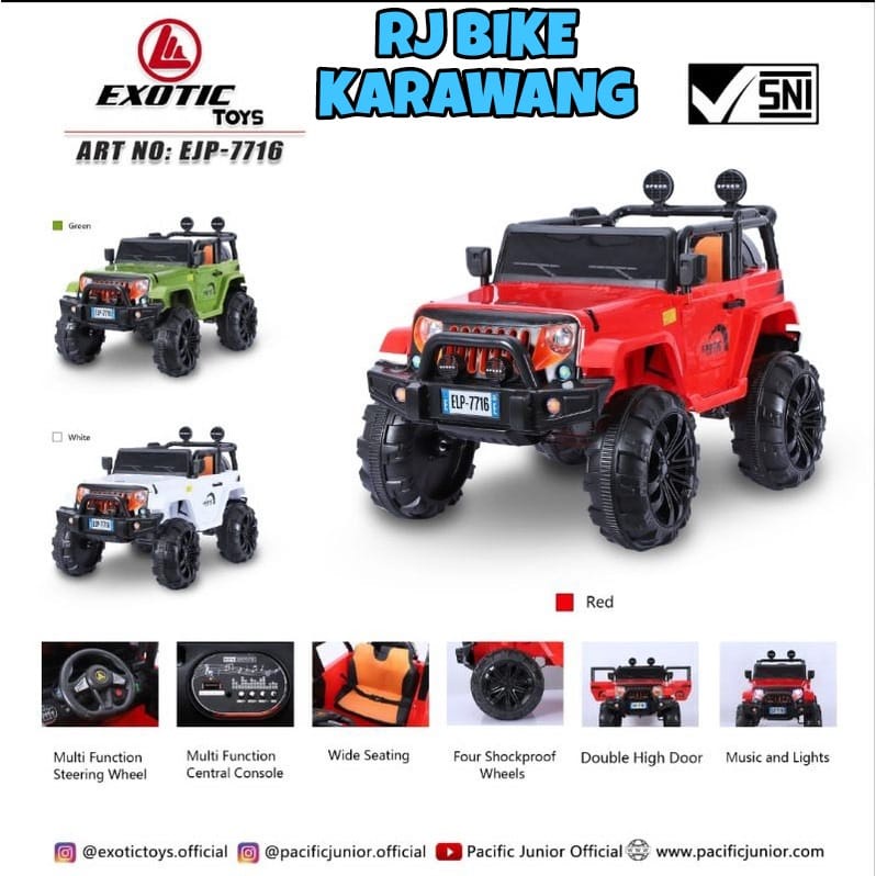 Mobil Aki Anak EXOTIC EJP 7716 JEEP