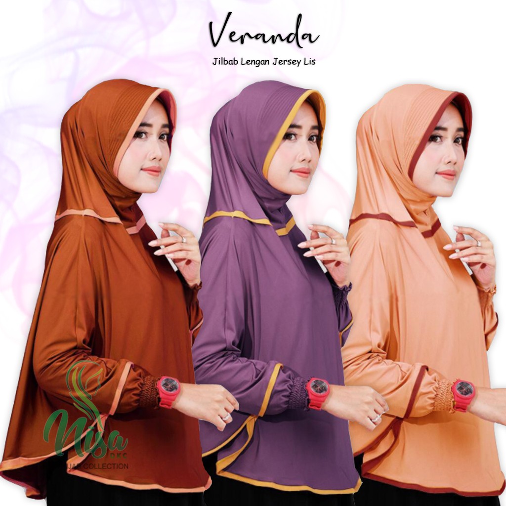 Jilbab Lengan Hijab Tangan Veranda List Jersey