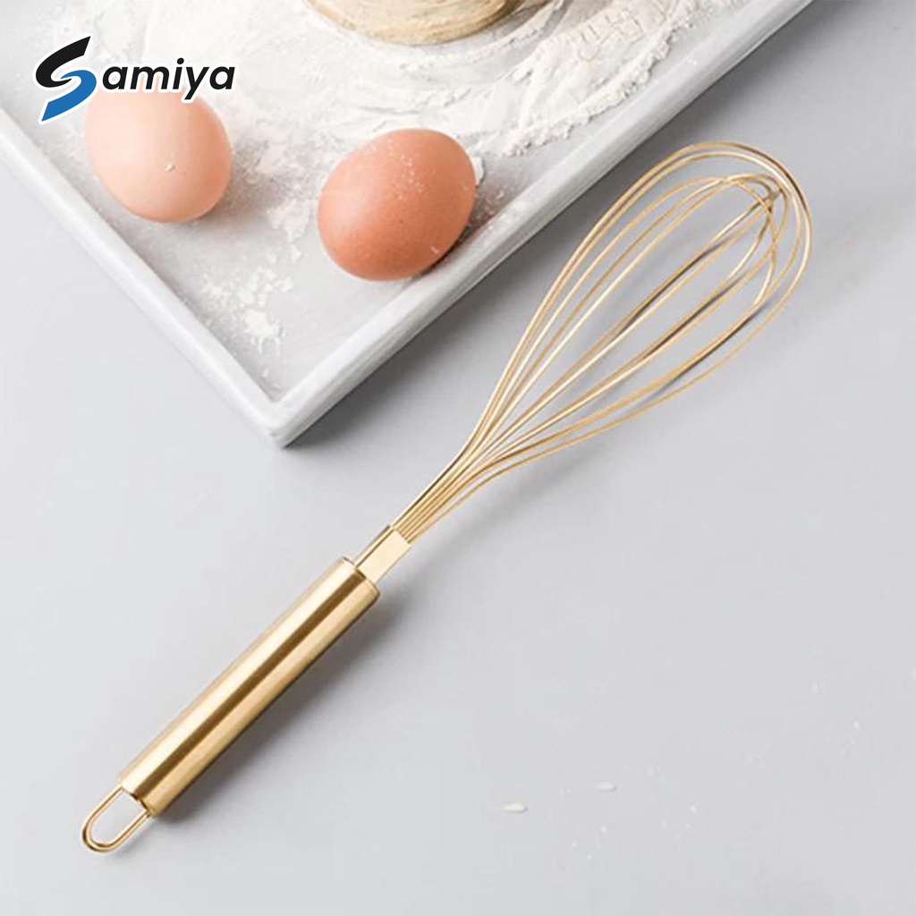 egg beater stainless rosegold gold / pengocok telur / whisk mixer kocokan telor premium quality