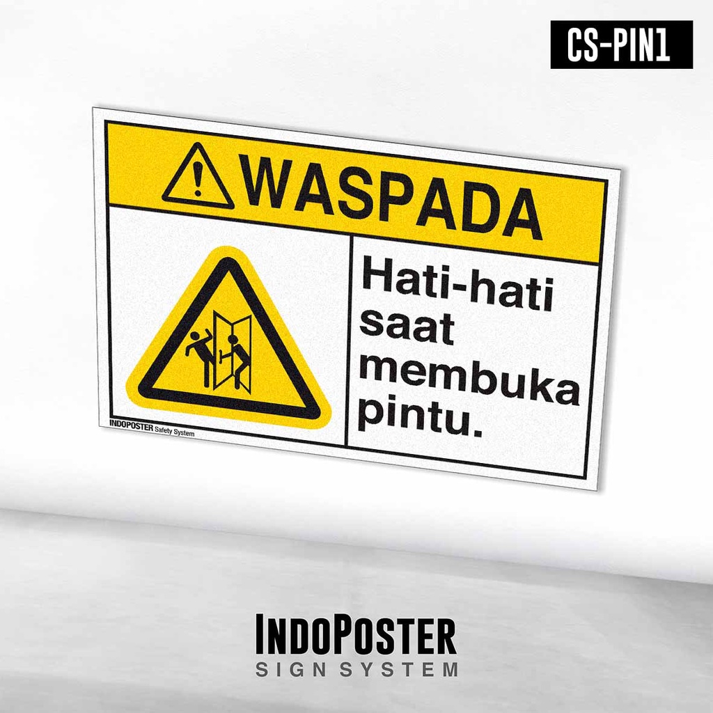 

Stiker Safety Sign Rambu K3 ANSI Hati-Hati Saat Membuka Pintu