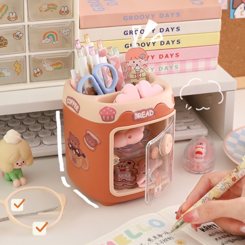 KENSHO Pen Holder Tempat Alat Tulis Aesthetic Lucu Import/Stationery Organizer/ Pen Stand/ Pencil/Laci/ Kotak Pensil