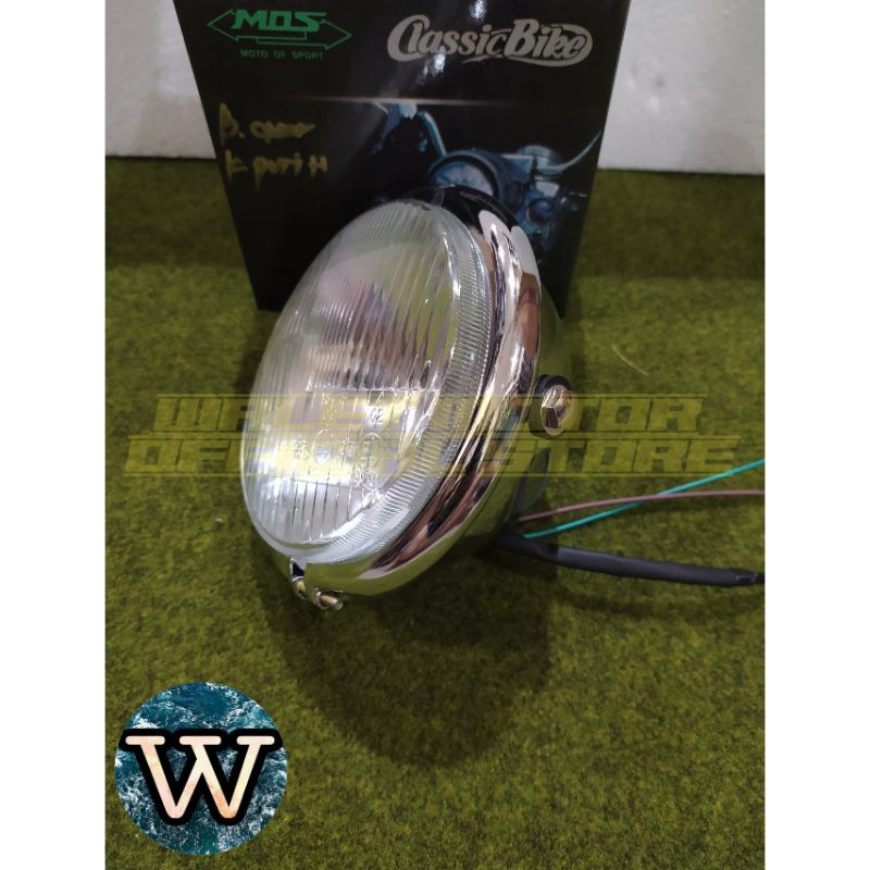 LAMPU PESEK BATOK CHROME KACA BENING MOS