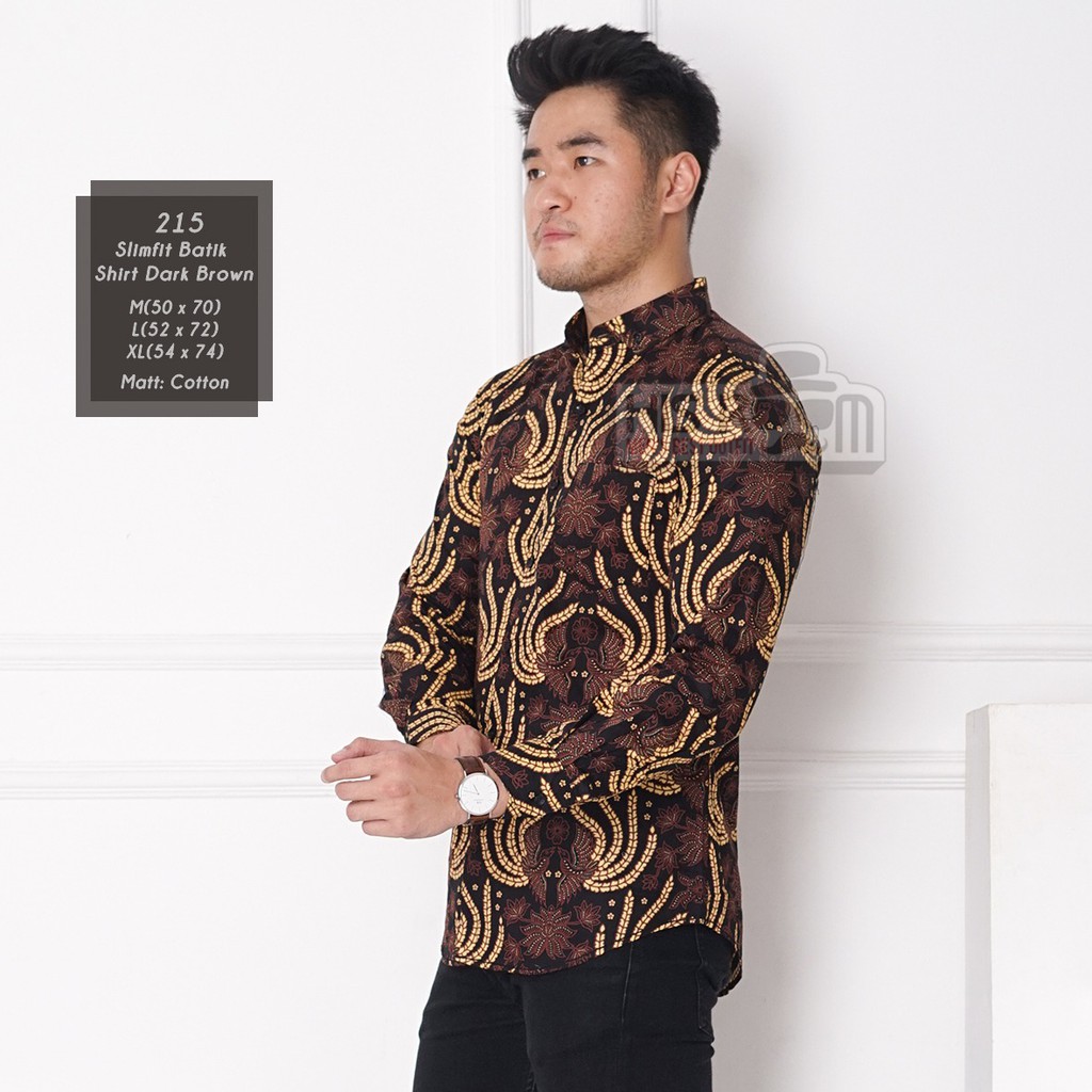 HSRM - Kemeja Batik Pria Lengan Panjang Kemeja Batik Modern Hem Batik Pria Slimfit 215 216