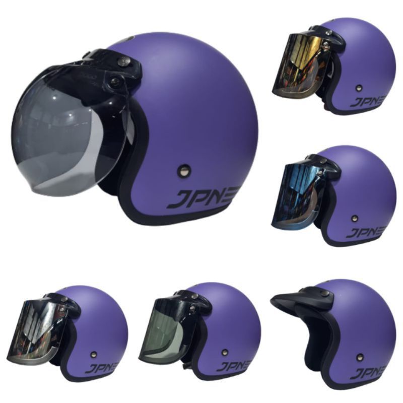 Helm JPN Retro arc Original Ungu Doff