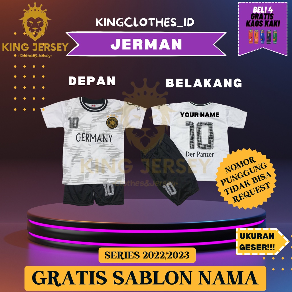 JERSEY BOLA JERMAN UNTUK ANAK ANAK 0-15 TAHUN KEATAS