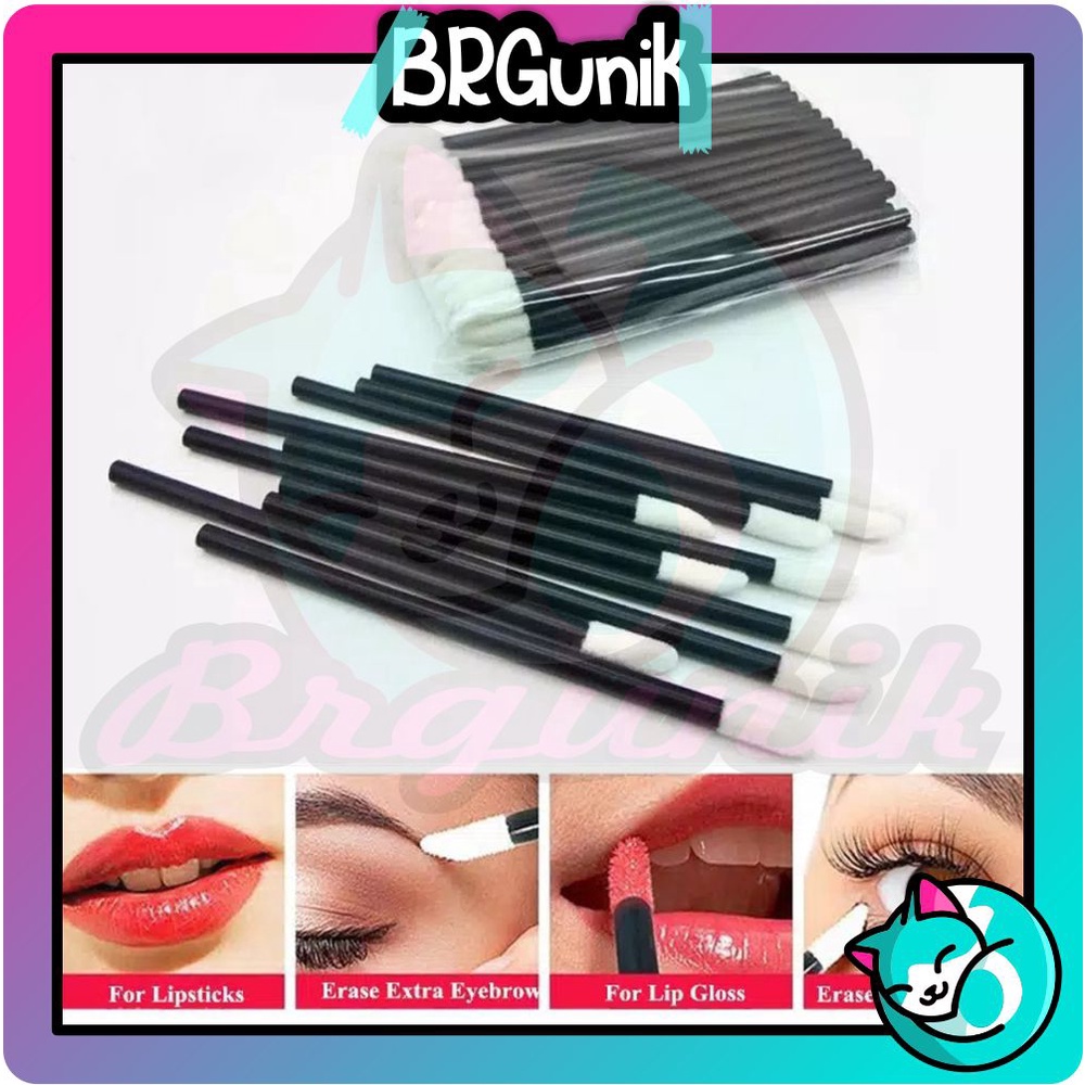 BRGUNIK Disposable Lip Wand Brush Applicator Lip Brush Lipstick Lip Kuas Bibir / Aplikator Kuas Lipstik / Spoolie Lipstick R590