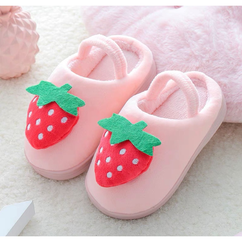 SANDAL RUMAH STROBERI STRAWBERRY ANAK PEREMPUAN SEPATU KAMAR IMPOR BUAH BUAHAN