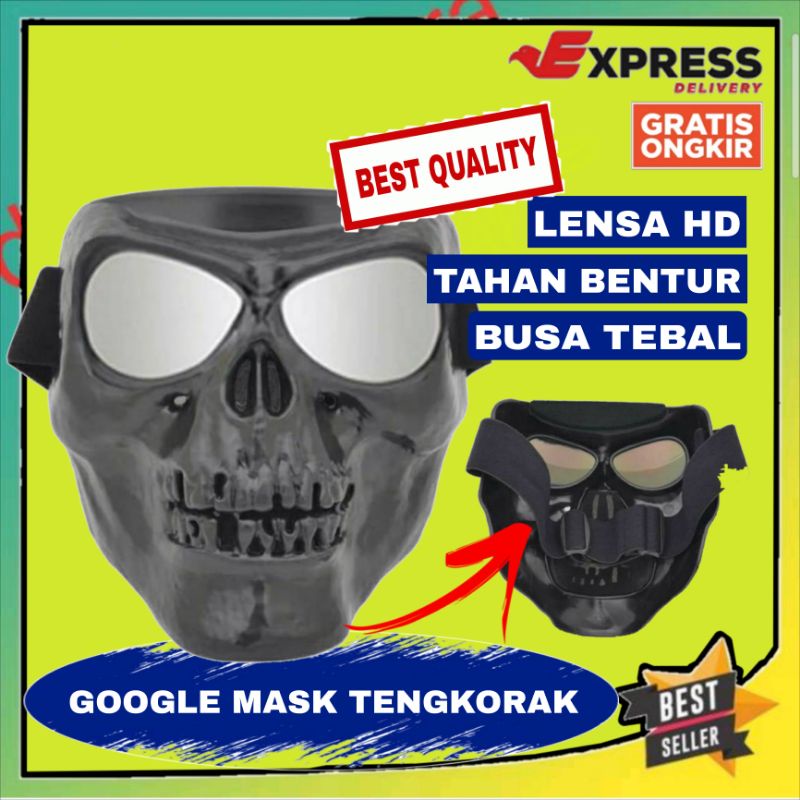 Topeng Kacamata Helm Google Mask Motor airsofgun Tengkorak Full Face 9