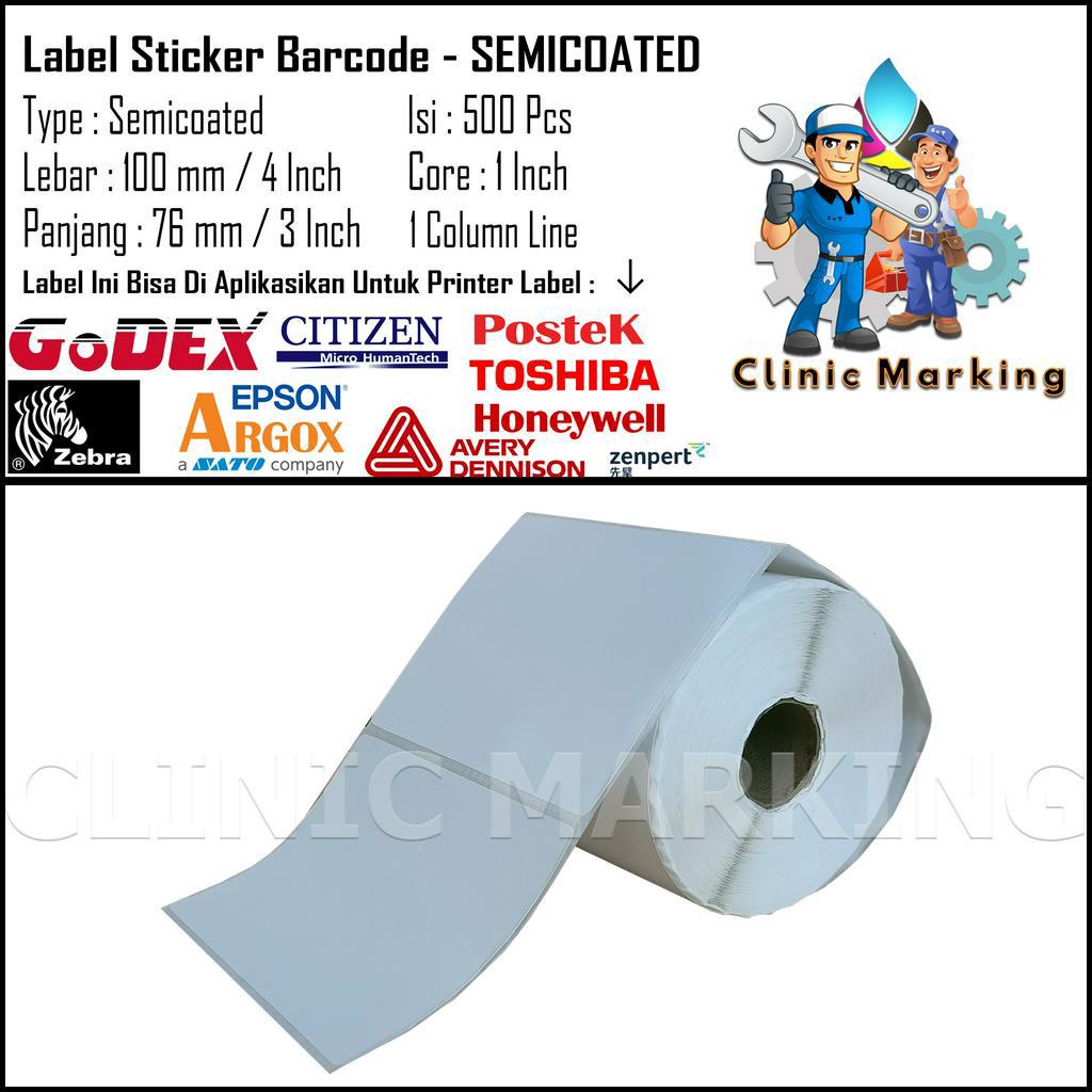 

Label Sticker Barcode Semicoated 100X76 mm / 4X3 Inch - isi 500 Pcs