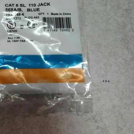 modular AMP cat 6 sl 110 jack 568A/B