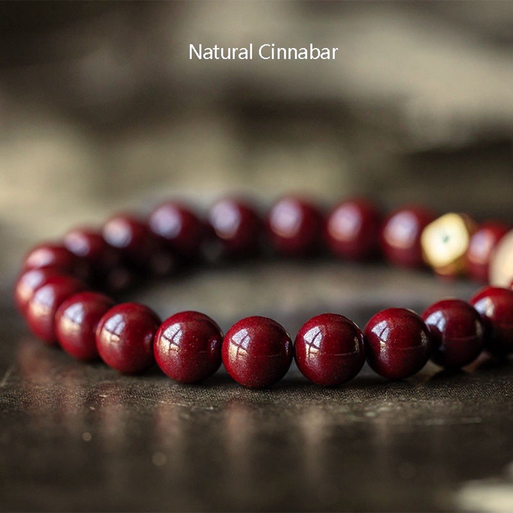 Gelang Tangan Manikmanik Cinnabar Imitasi Warna Merah Retro Untuk Unisexpriawanita