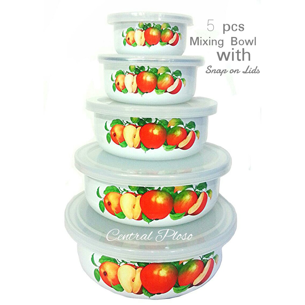 5 pcs MIXING BOWL WITH SNAP / Mangkok + Tutup BOWLCP