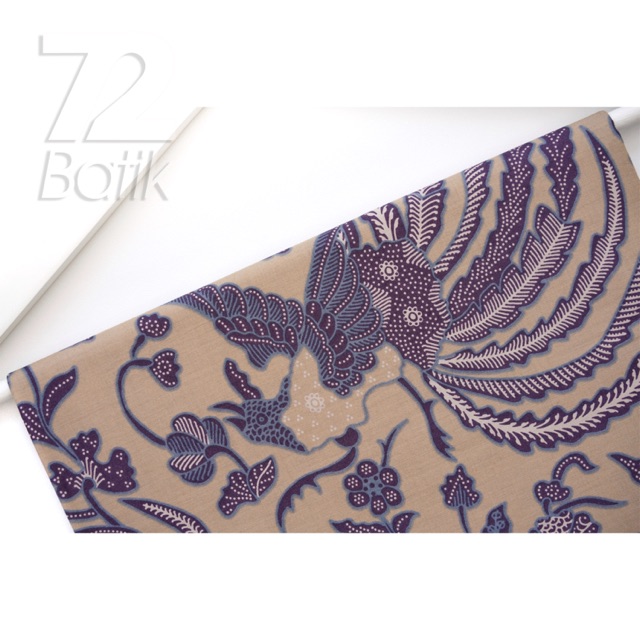 KAIN BATIK PREMIUM Bahan Katun Motif Burung Phoenix Warna Cream Crem Krem Kream 722040 Cap 72 Jarik Jarit Samping Kebat Panjang Batik Katun Modern Premium Bahan Seragam Batik Pernikahan Kantor Keluarga Murah Kamen Jadi Batik Bali Lembaran