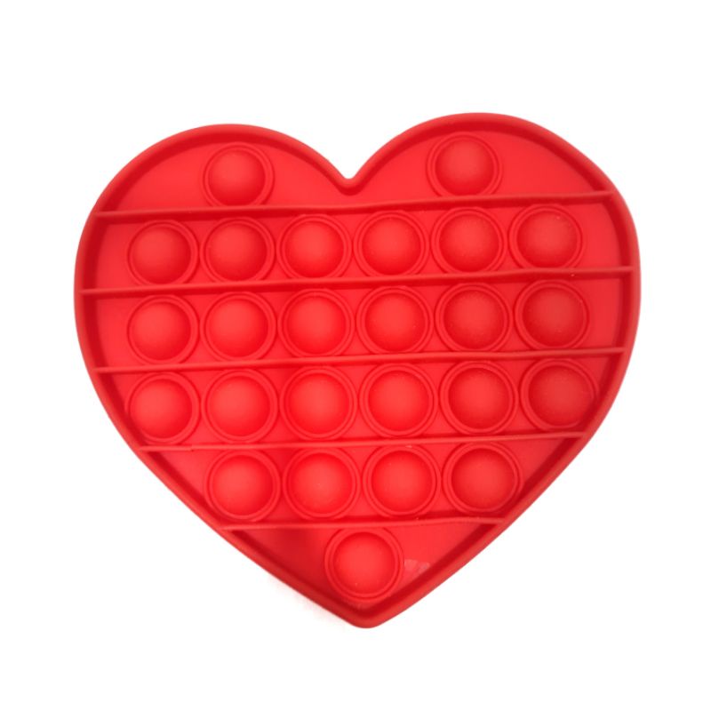 POP IT FIDGET TOY RAINBOW | PUSH POP BUBBLE FIDGET | MAINAN ANAK POP IT KARAKTER | POP IT POLOS-LOVE RED