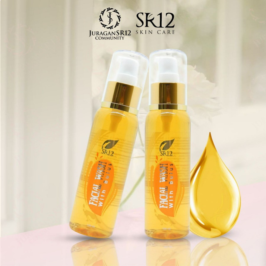 Facial Wash With Bulus SR12 / Varian Bulus Sabun Cair Cuci SR 12 / Menghilangkan Memudarkan Bekas Jerawat Mencerahkan Mengencangkan Wajah