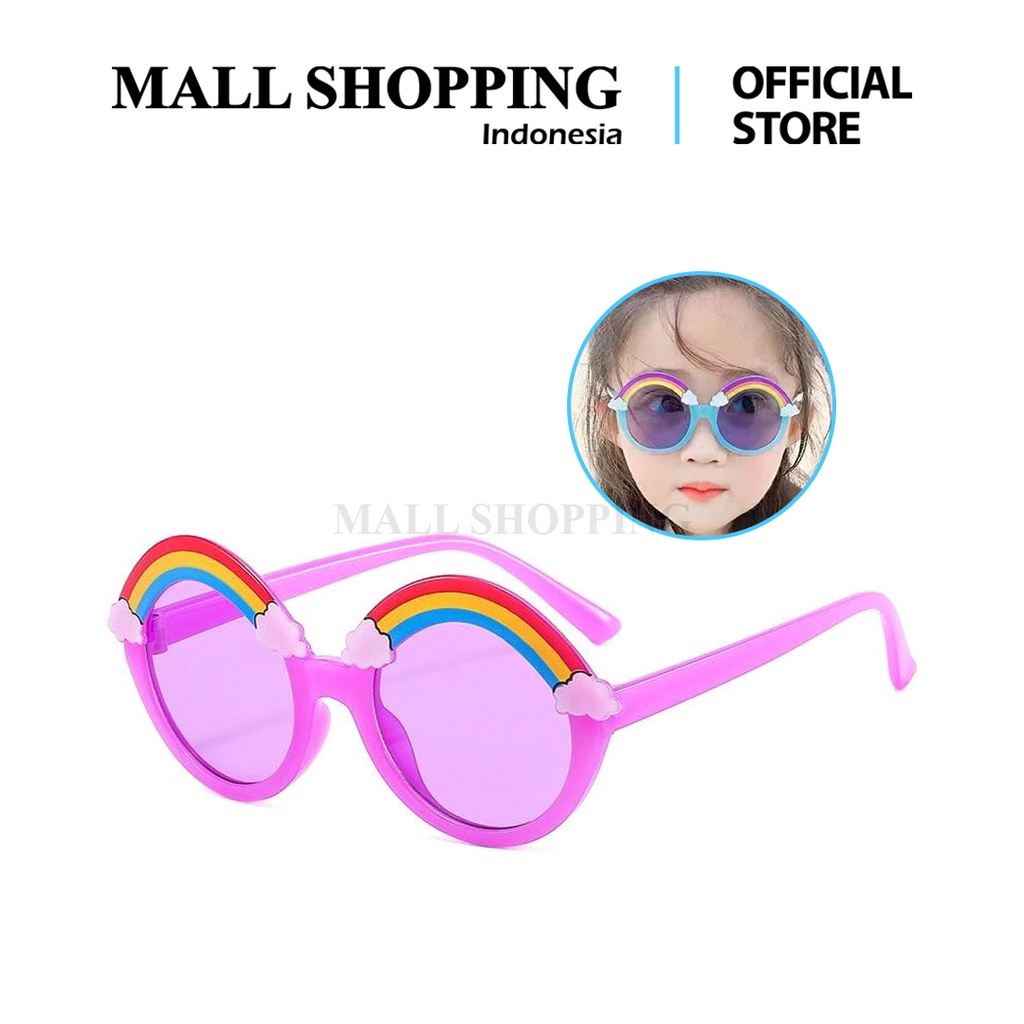 (COD) Kacamata Hitam Kacamata Rainbow Warna Fashion Kacamata Anak MALL SHOPPING