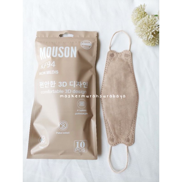 MASKER KF94 MOUSON WARNA COFFEE / MASKER MOUSON KF94 WARNA COKLAT SUSU