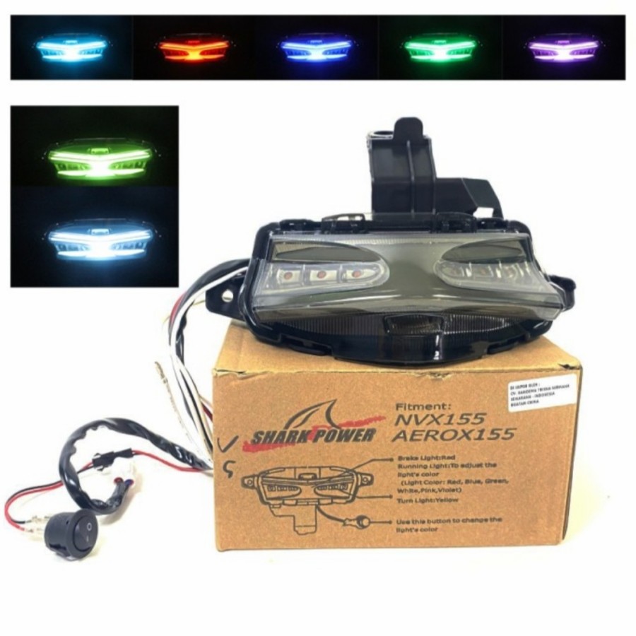 Lampu Stop LED Aerox 155 Shark Power Lampu Sein Stop Aksesoris Variasi Yamaha Aerox 155 Led