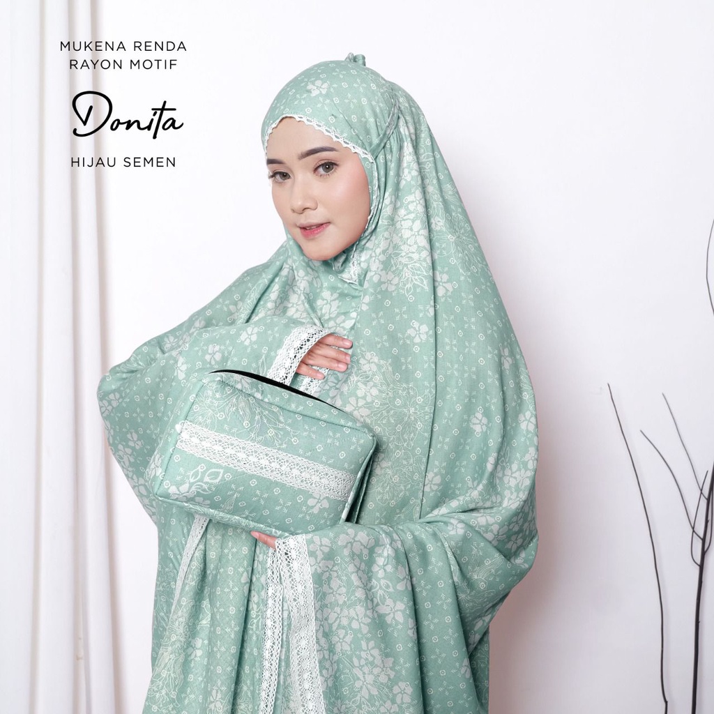 MUKENA BALI TASIK - MUKENA RENDA RAYON DEWASA MOTIF DONITA