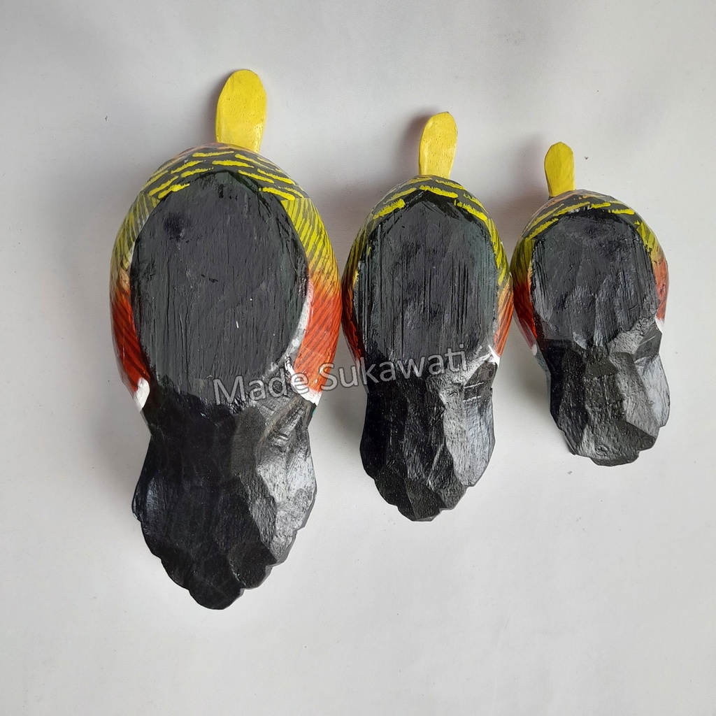 1 Set patung bebek kayu lukis isi 3pcs kerajinan tangan handmade pajangan hiasan dekorasi bali